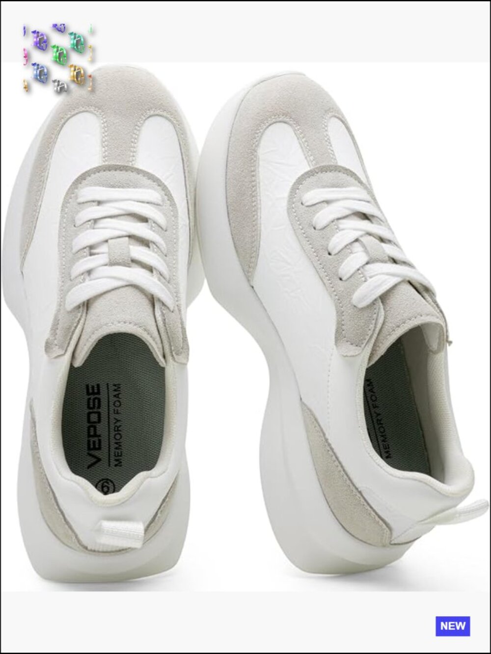 Lightweight Platform Sneakers Chunky Casual Tennis Shoes Memory Foam Non Slip